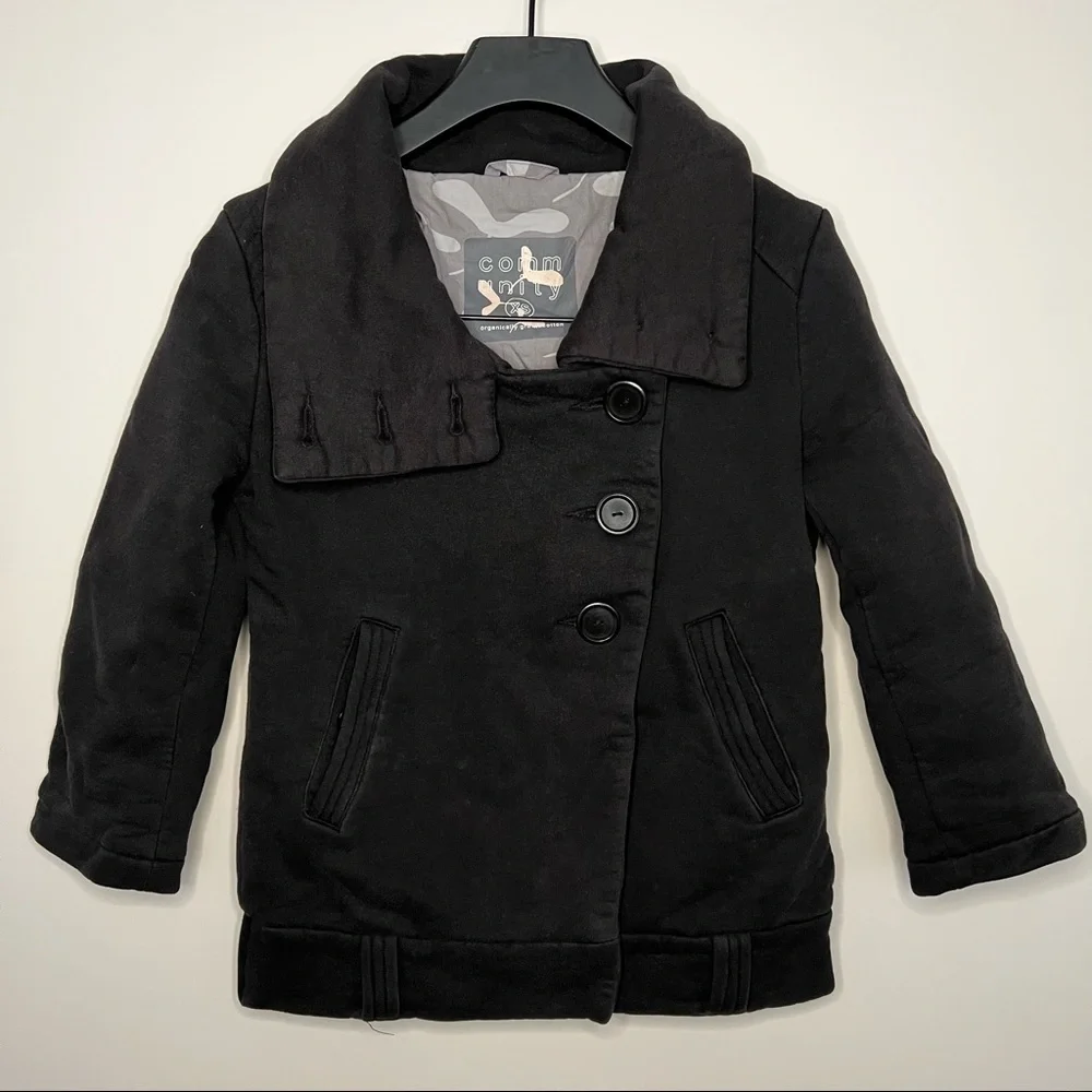 ARITZIA • Community Organic Cotton Warm Black Sweater Coat - Picture 3 of 11